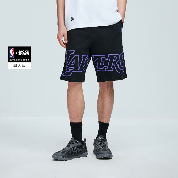 Шорты JACK JONES· JACK&JONES x NBA Logo (желто-фиолетовые) — фото 8