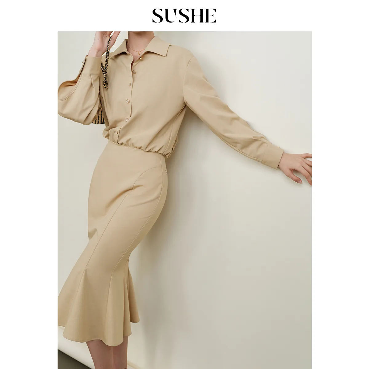 SHUXI Long Sleeved Dress Women's