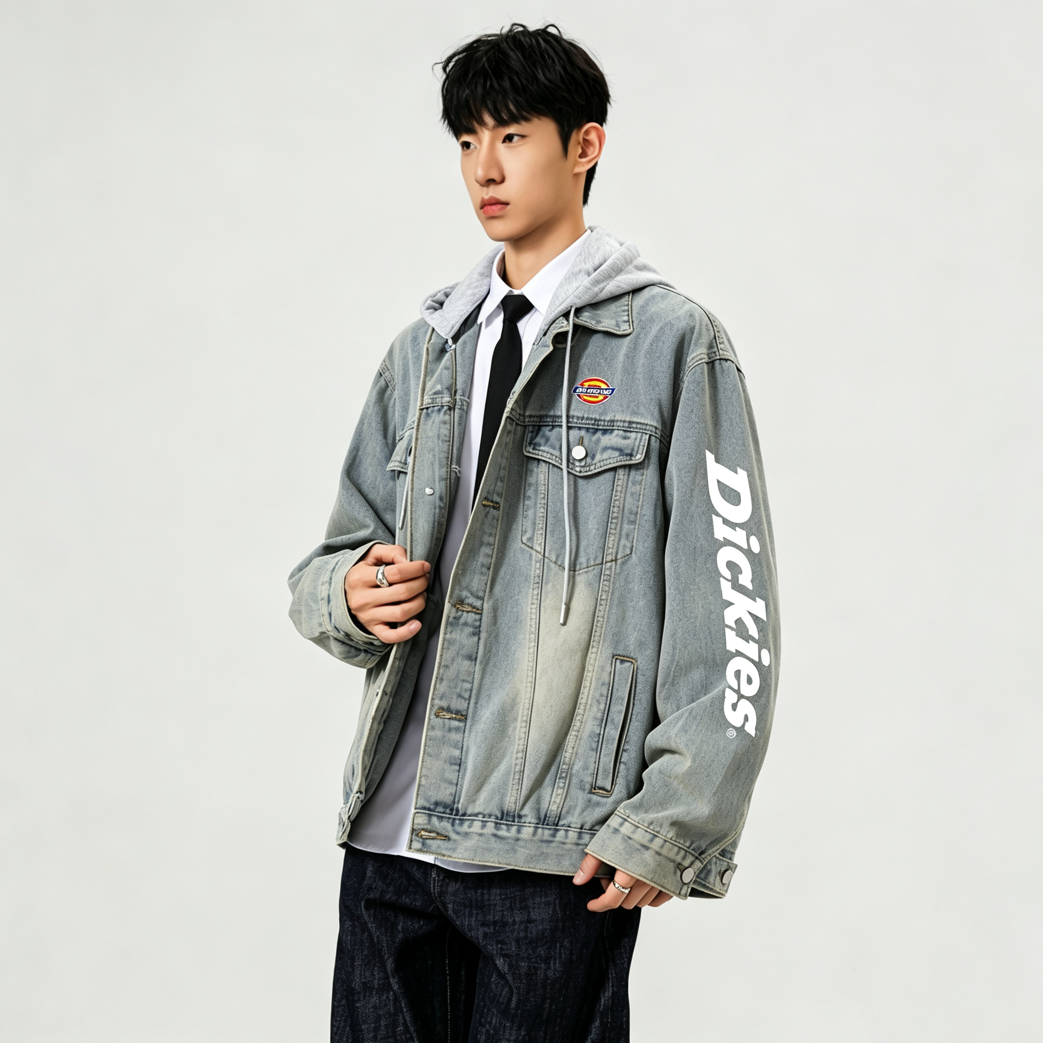 Мужская джинсовая куртка Dickies Logo Cleanfit (голубая) — фото 18