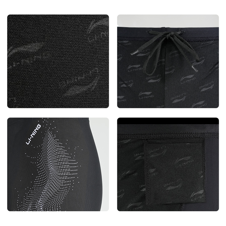 Li Ning Swimming Shorts Men’s Moderate Square Leg Swim Trunks