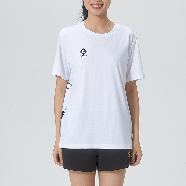 KUMPOO Badminton Jersey Unisex White