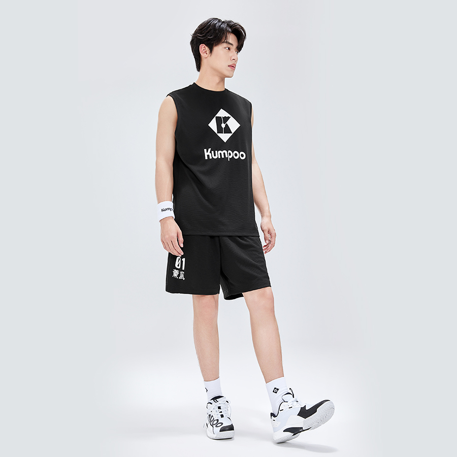 KUMPOO Badminton Jersey Unisex Black