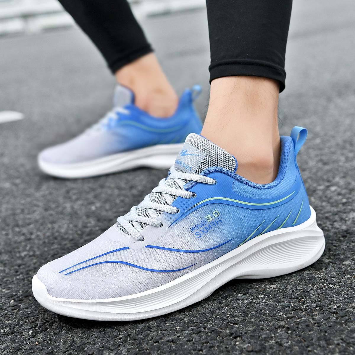 DOUBLE STAR 88 Breathable Lightweight Breathable And Lightweight Low top Running Shoes Men’s White Blue