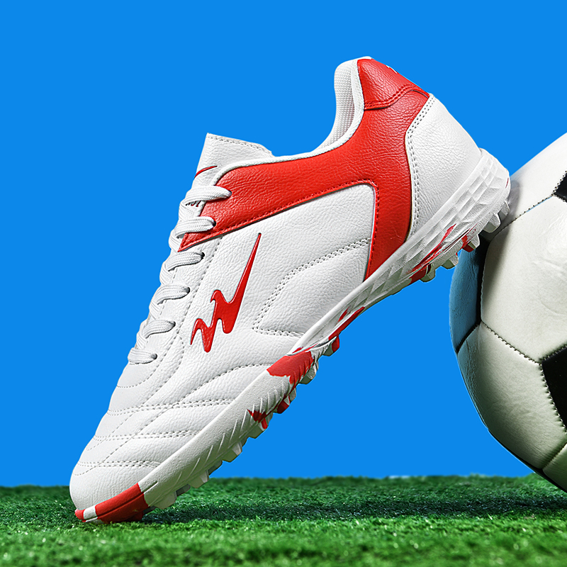 DOUBLE STAR 88 Lightweight Abrasion Resistant Lightweight Abrasion Resistant Soccer Shoes Unisex White Red
