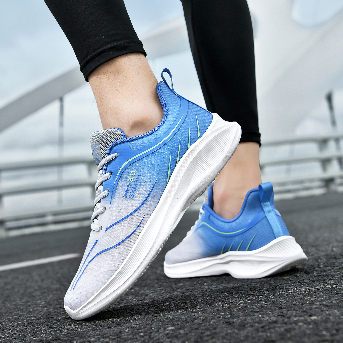 DOUBLE STAR 88 Breathable Lightweight Breathable And Lightweight Low top Running Shoes Men’s White Blue