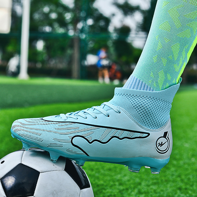 DOUBLE STAR 88 Synthetic Leather Lightweight Soccer Shoes Unisex Aqua