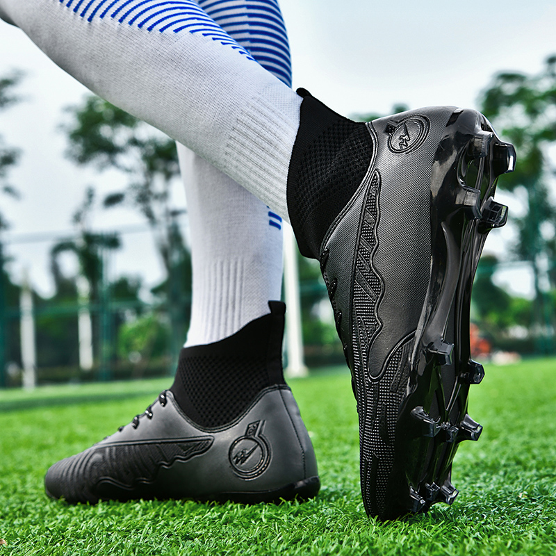 DOUBLE STAR 88 Synthetic Leather Lightweight Soccer Shoes Unisex Black
