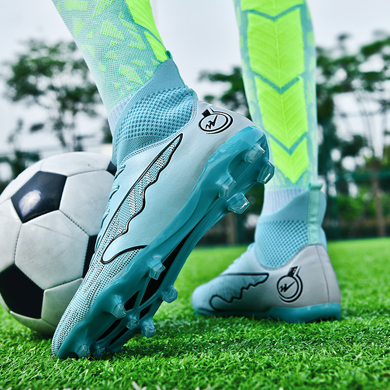 DOUBLE STAR 88 Synthetic Leather Lightweight Soccer Shoes Unisex Aqua
