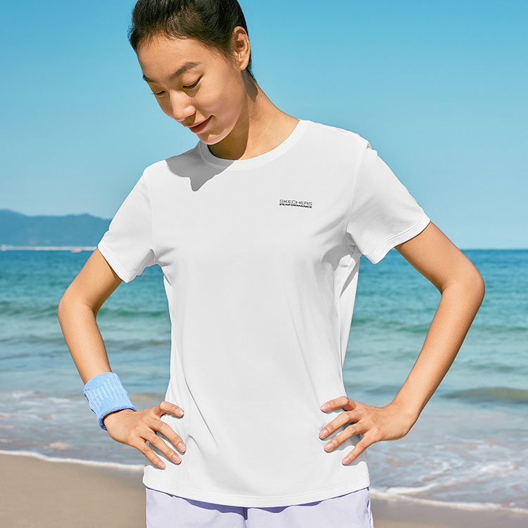 Skechers Comfortable Technology Cooling Collection T Shirt Women’s Bright White/0019