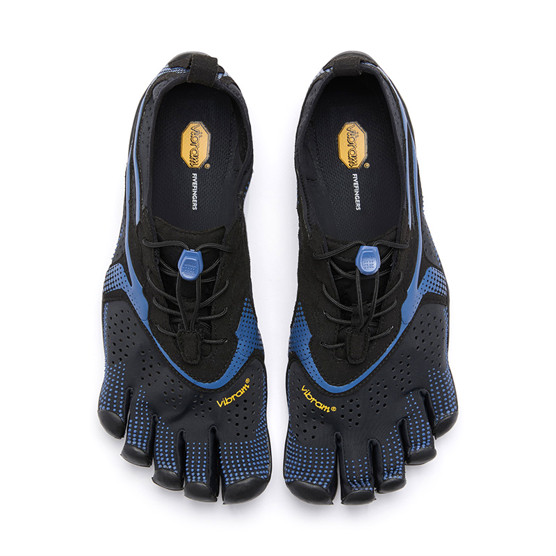 Vibram V RUN Abrasion Resistant, Breathable, Lightweight Low top Training Shoes Men’s Black Blue