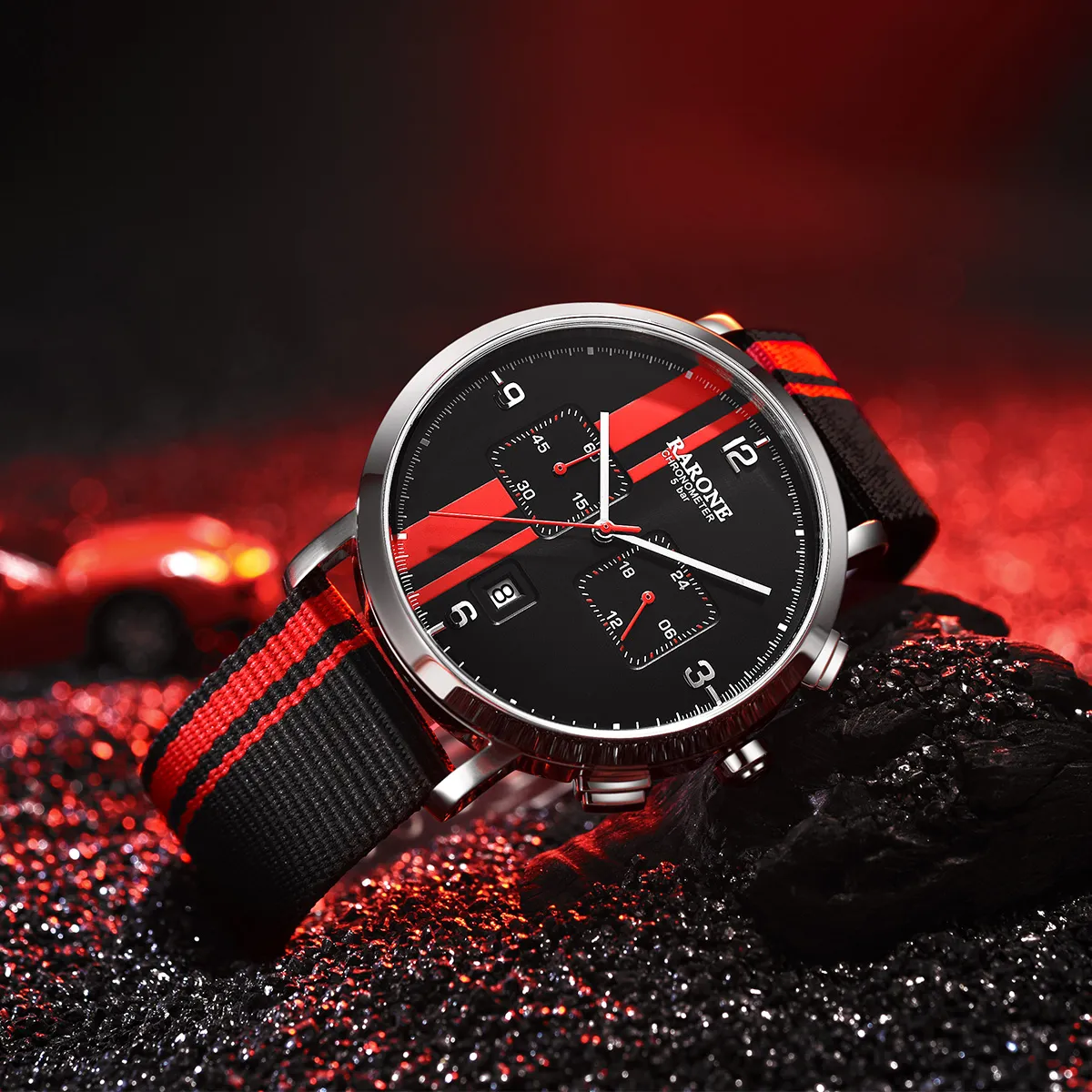 RARONE Кварцевый механизм ремешок из нержавеющей стали мужские часы многоцветный циферблат