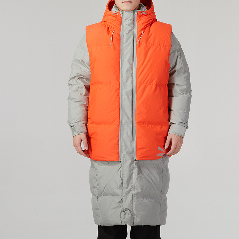Мужская куртка PUMA PADDED VEST Layer Down (серая) — фото 4