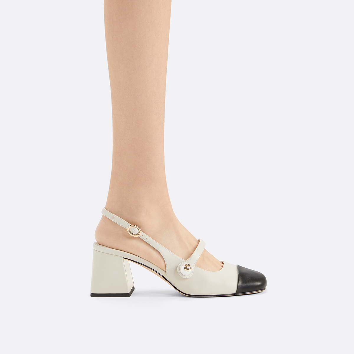 CHARLES&KEITH Small Ck PU, Textile One Strap Sandals 6.1cm Women's