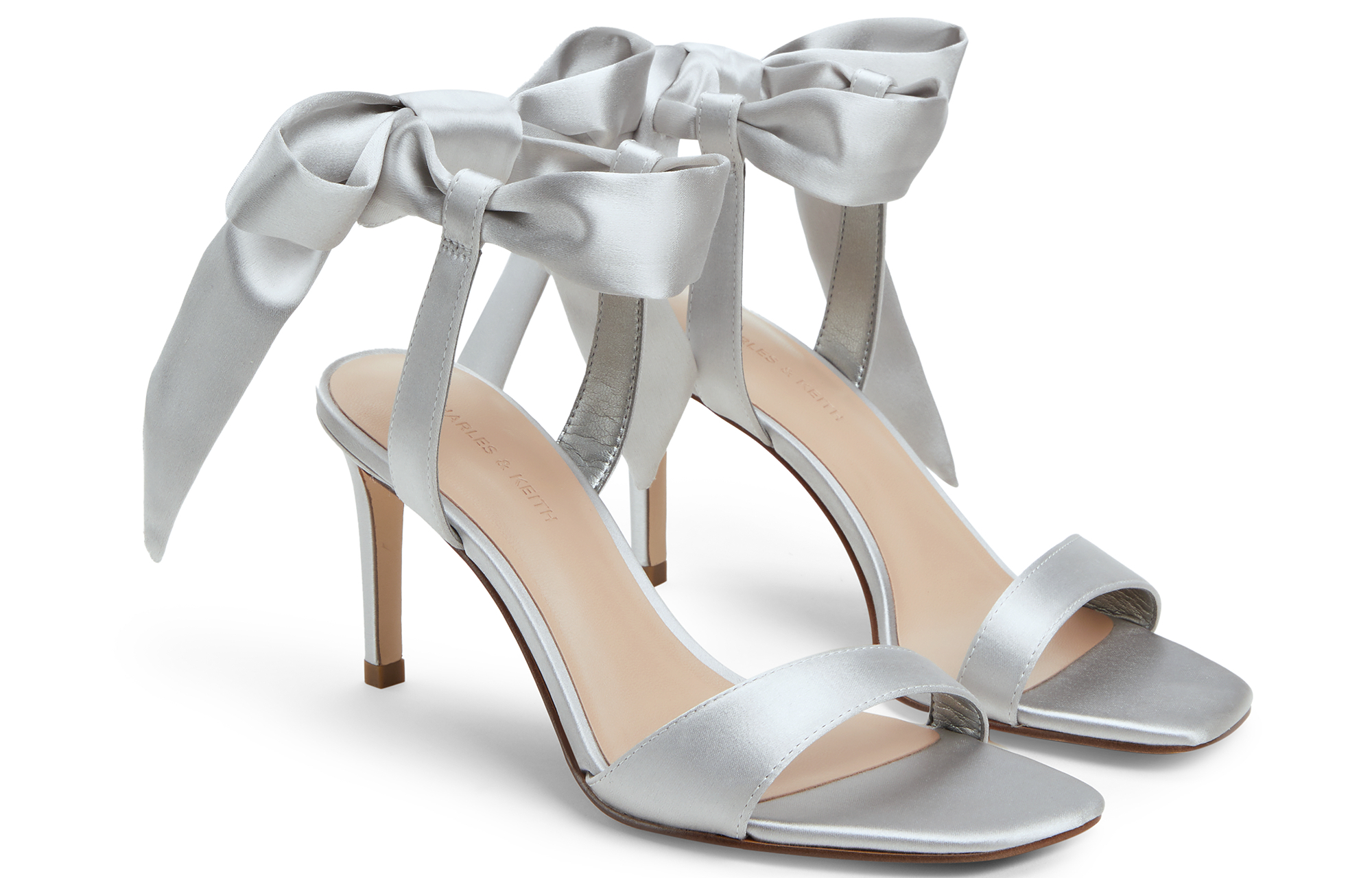 CHARLES&KEITH Small Ck PU, Textile One Strap Sandals 8cm Women's