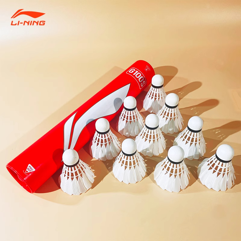 Li Ning G100S Goose Feather Shuttlecock 12 Pack Goose Feather Big Board Goose Feather Competition Training Shuttlecocks