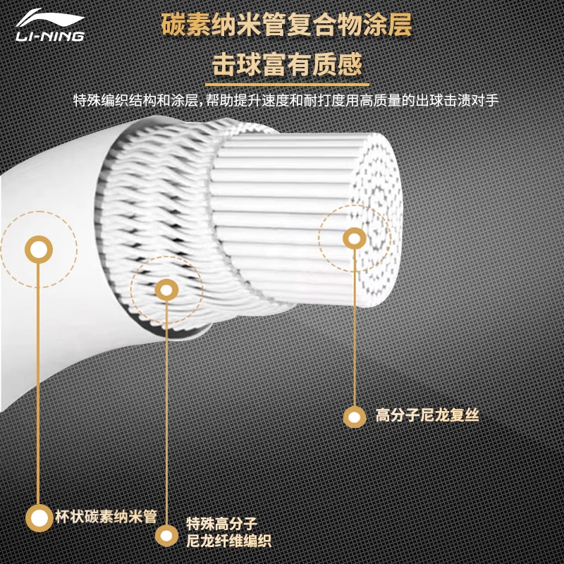 Li Ning Badminton Racket Strings Nylon Unisex 10M/Pack