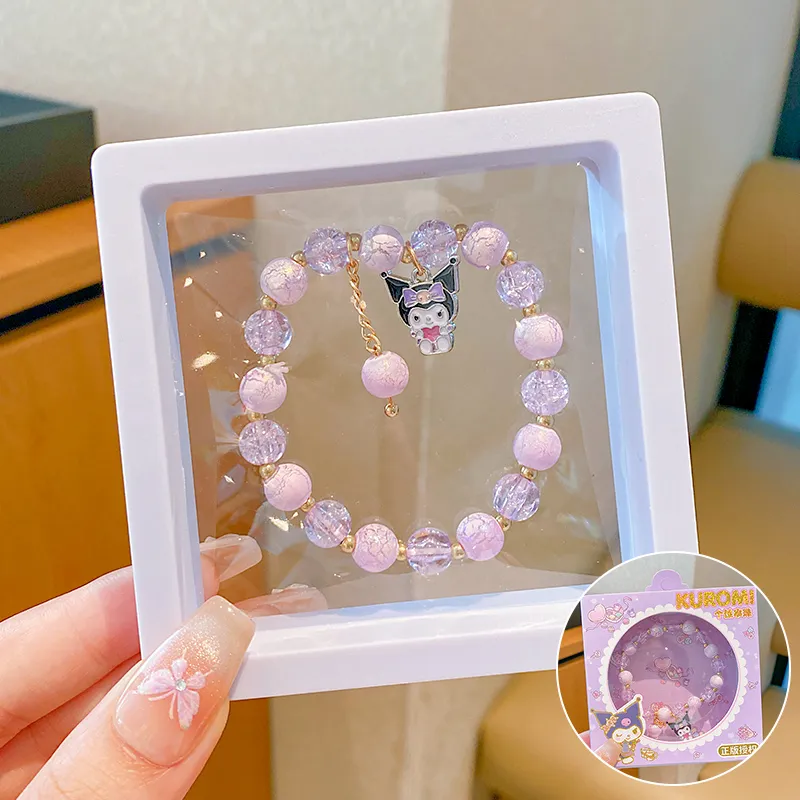 FIRST PARTY Sanrio Characters Kuromi Браслет Браслет с бусинами Disc Кристальные бусины Ювелирные украшения Шнурки браслеты