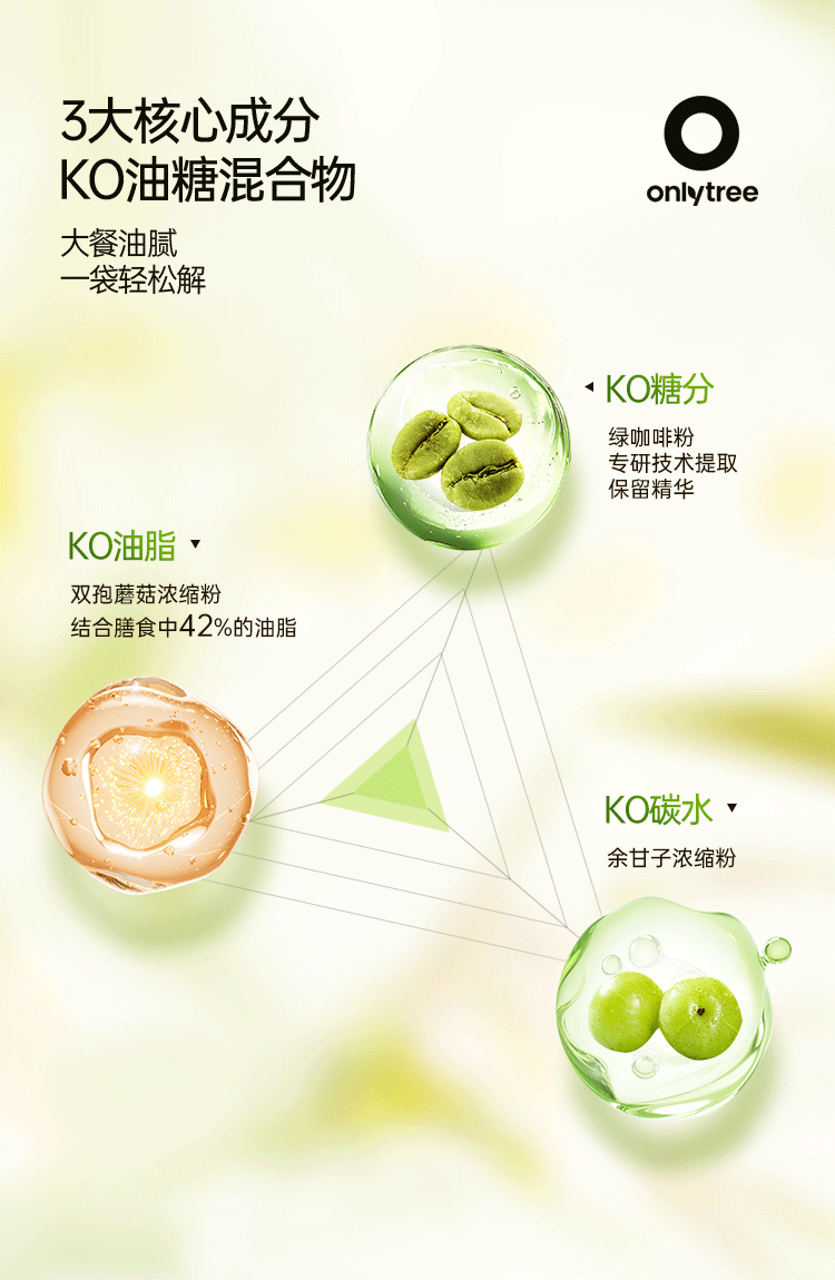 【Expédition directe depuis Hong Kong】 onlytree Boisson Postprandiale Fruit et Légume Amla 250g/boîte Contrôle Huile Sucre Glucides