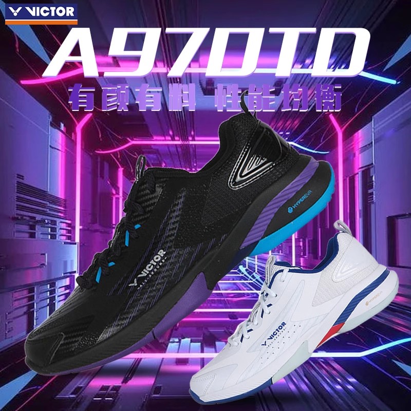 VICTOR 970TD Cushioning Low top Badminton Shoes Unisex Black