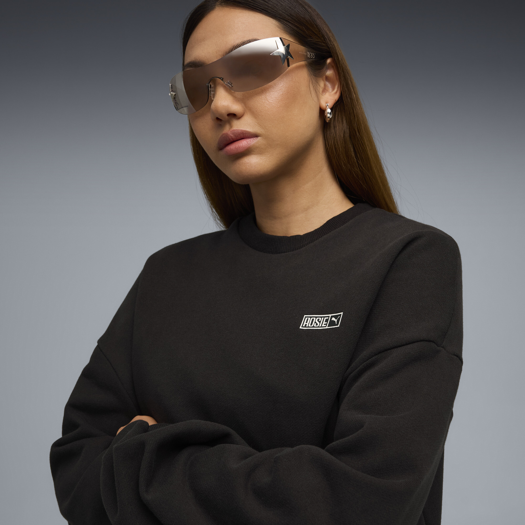 Женское худи PUMA x ROSÉ Crewneck (черное) — фото 5