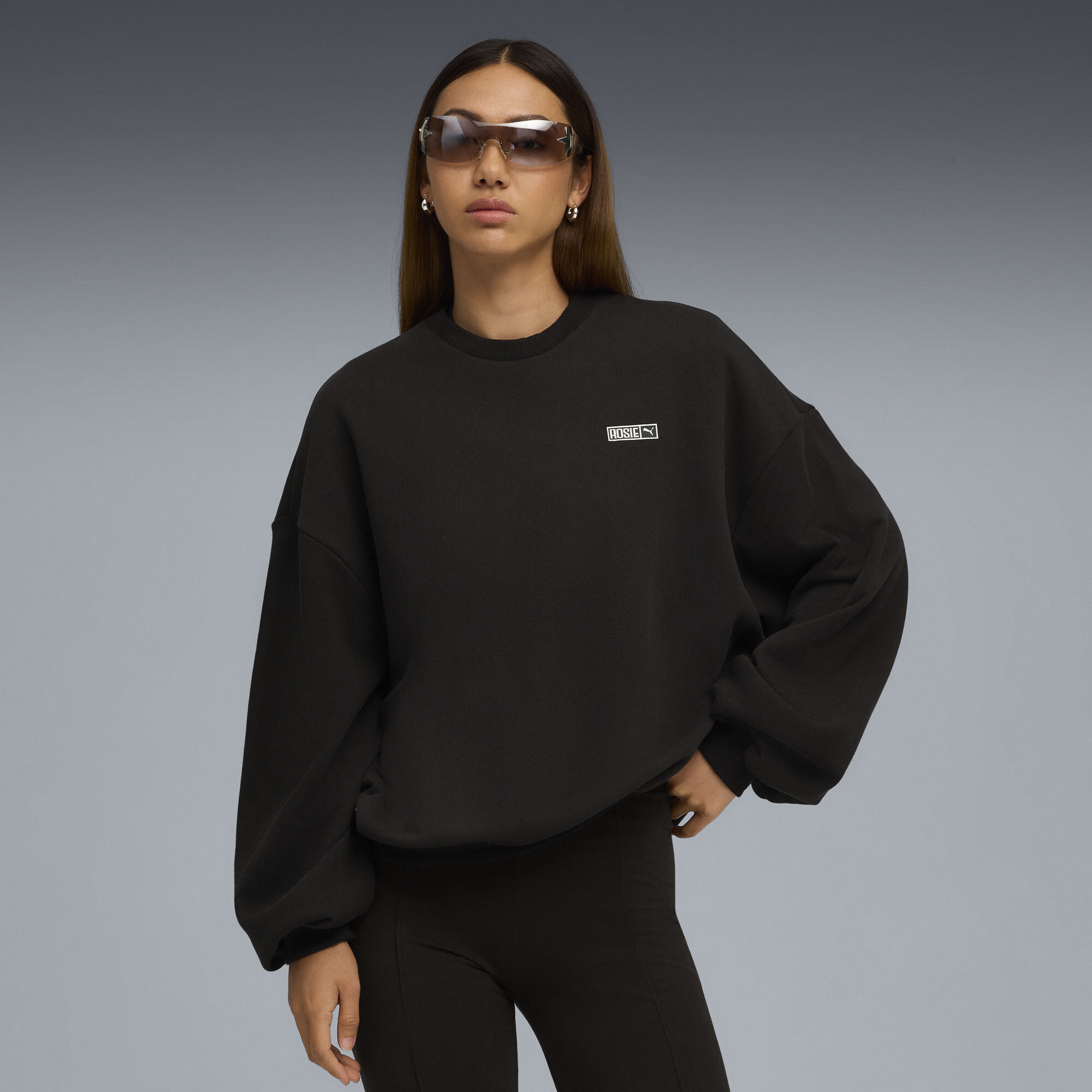 Женское худи PUMA x ROSÉ Crewneck (черное) — фото 3
