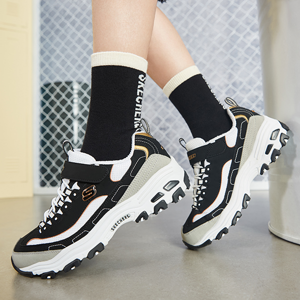 Детские кроссовки Skechers (черно-золотые) — фото 9