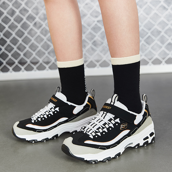 Детские кроссовки Skechers (черно-золотые) — фото 12