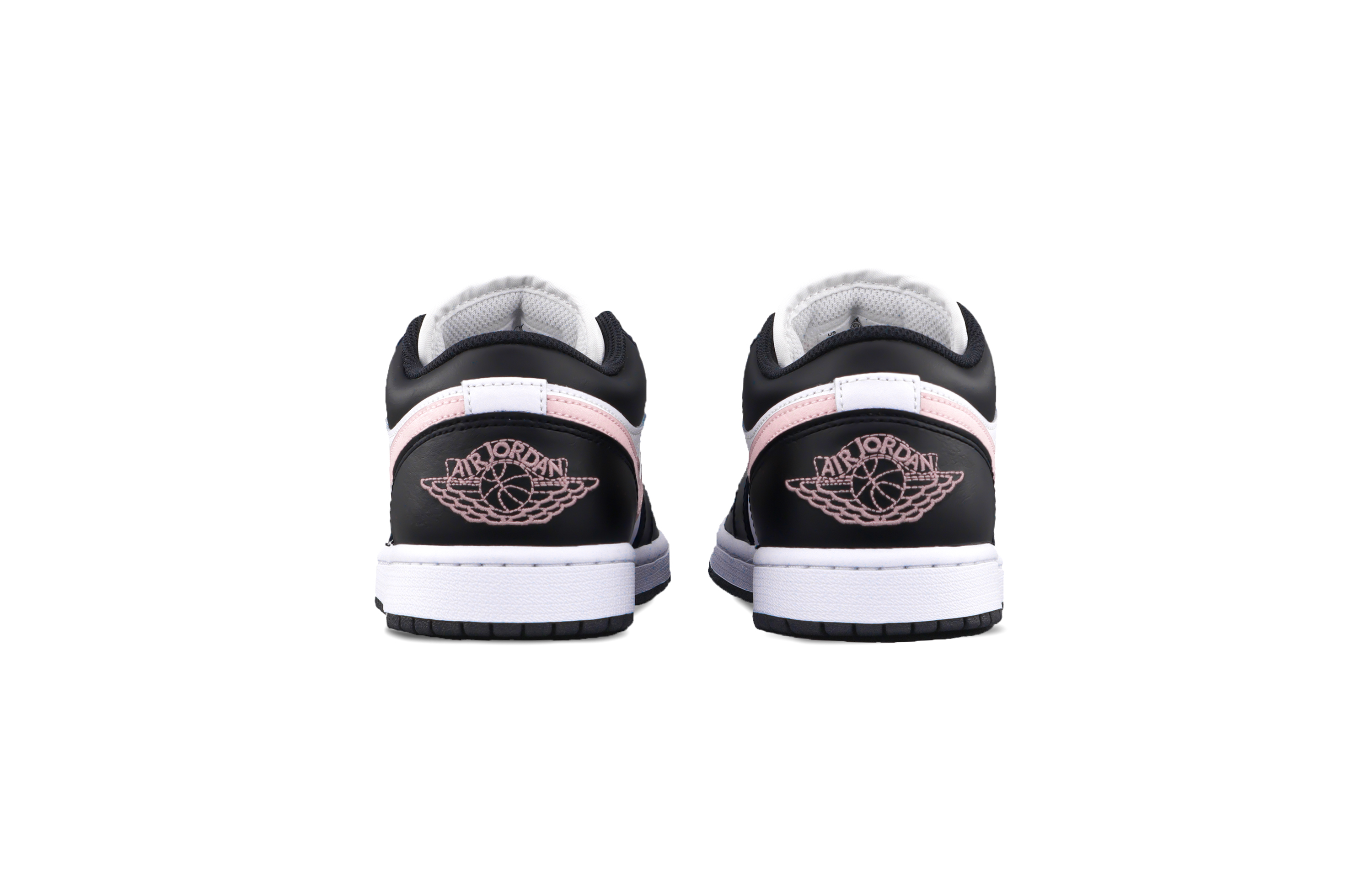 Jordan Air Jordan 1 Black Pink Toes Cushioning, Wear Resistant Low top Vintage Basketball Shoes Unisex Pink