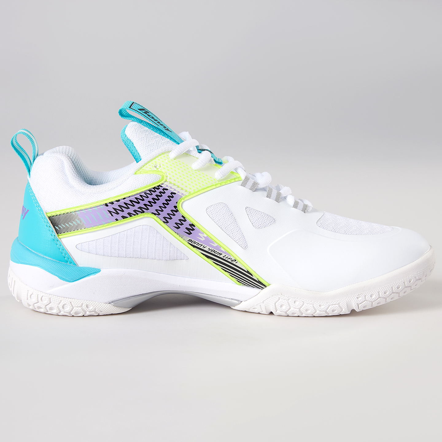 BONNY Cushioning Slip Resistant Abrasion Resistant Low top Badminton Shoes Unisex White