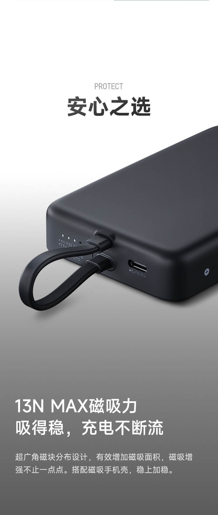 【Expédition directe de Hong Kong】 Batterie externe Xiaomi 33W 10000mAh avec câble intégré, blanc, 1 pièce, autorisée en avion