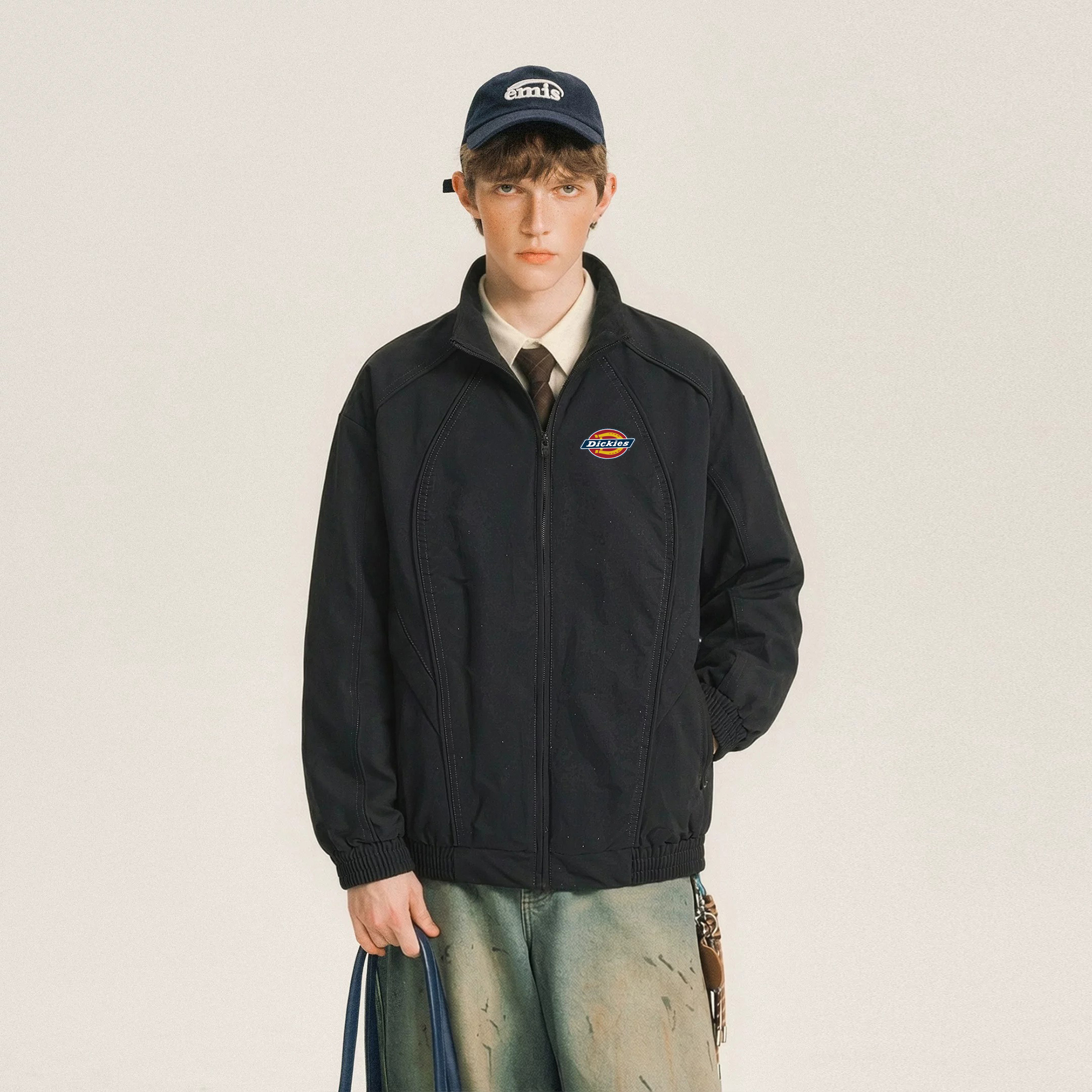 Куртка Dickies logo (черно-бежевая) — фото 4
