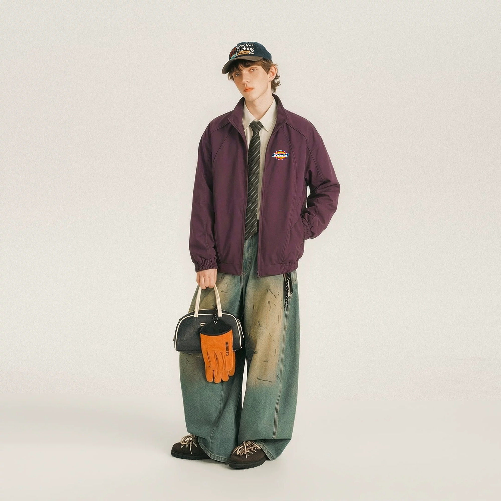 Куртка Dickies logo (черно-бежевая) — фото 13