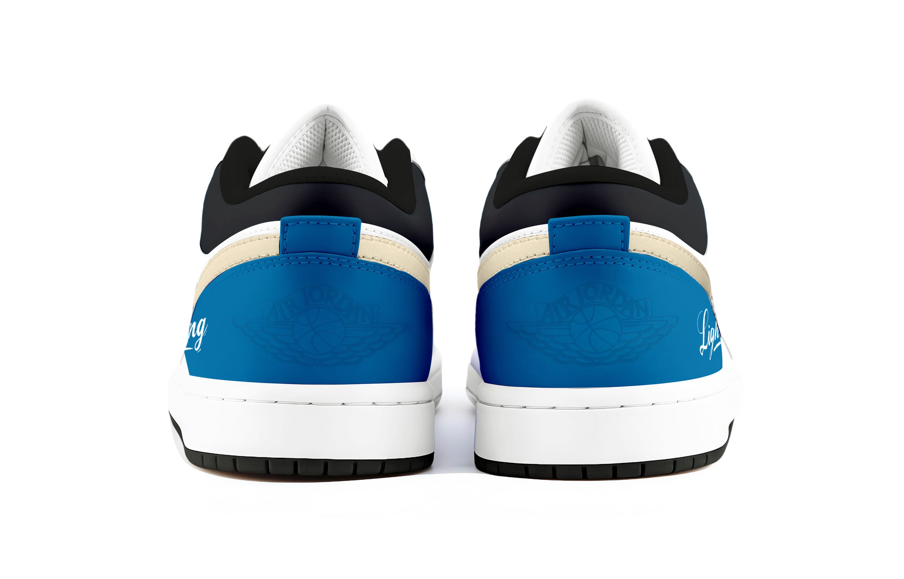 Jordan Air Jordan 1 Low top Vintage Basketball Shoes Unisex Black Blue White