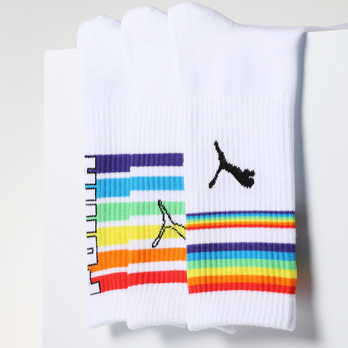PUMA Knee High Socks Unisex 3 Pack White