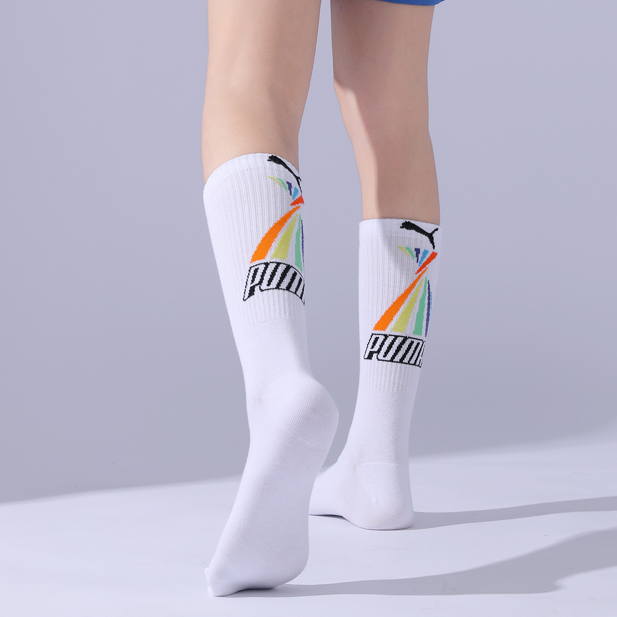 PUMA Knee High Socks Unisex 3 Pack White
