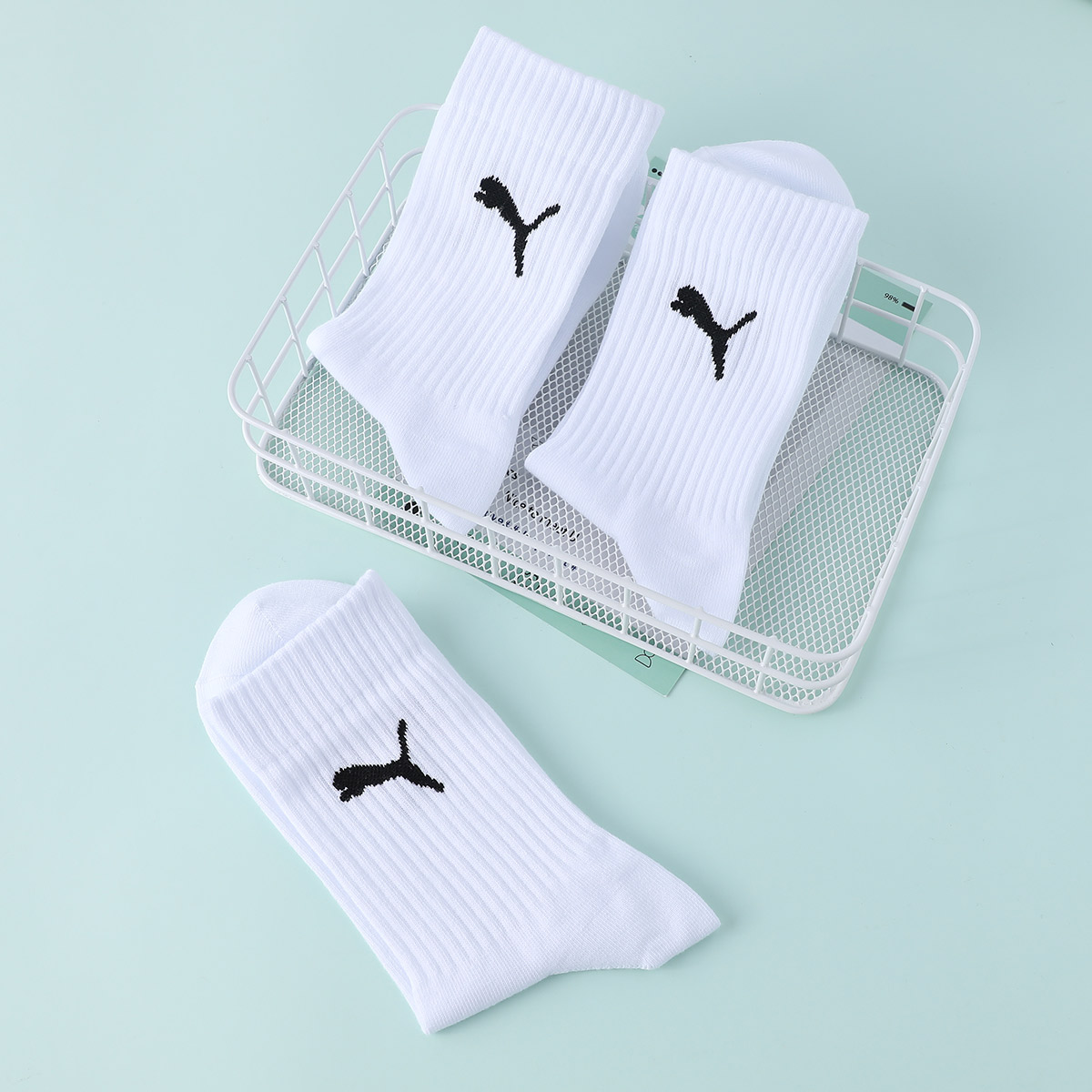 PUMA Knee High Socks Unisex 3 Pack White