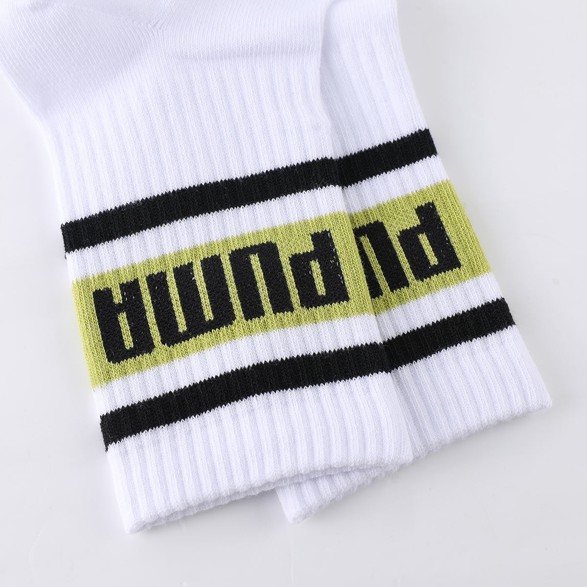 PUMA Knee High Socks Unisex White & Yellow