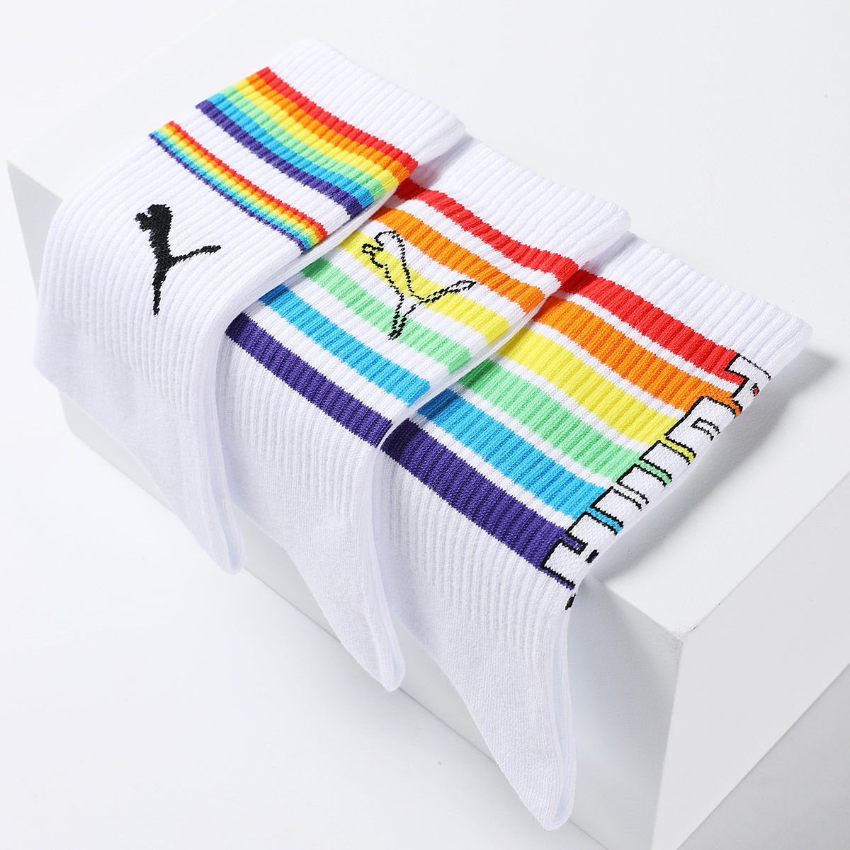 PUMA Knee High Socks Unisex 3 Pack White