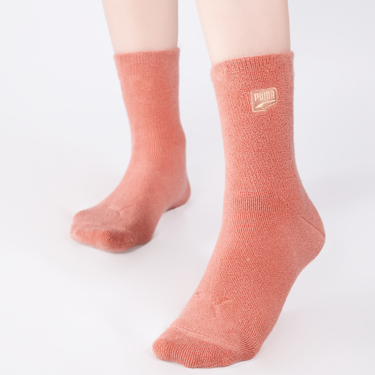 PUMA Crew Socks Unisex 2 Pack Peach Pink