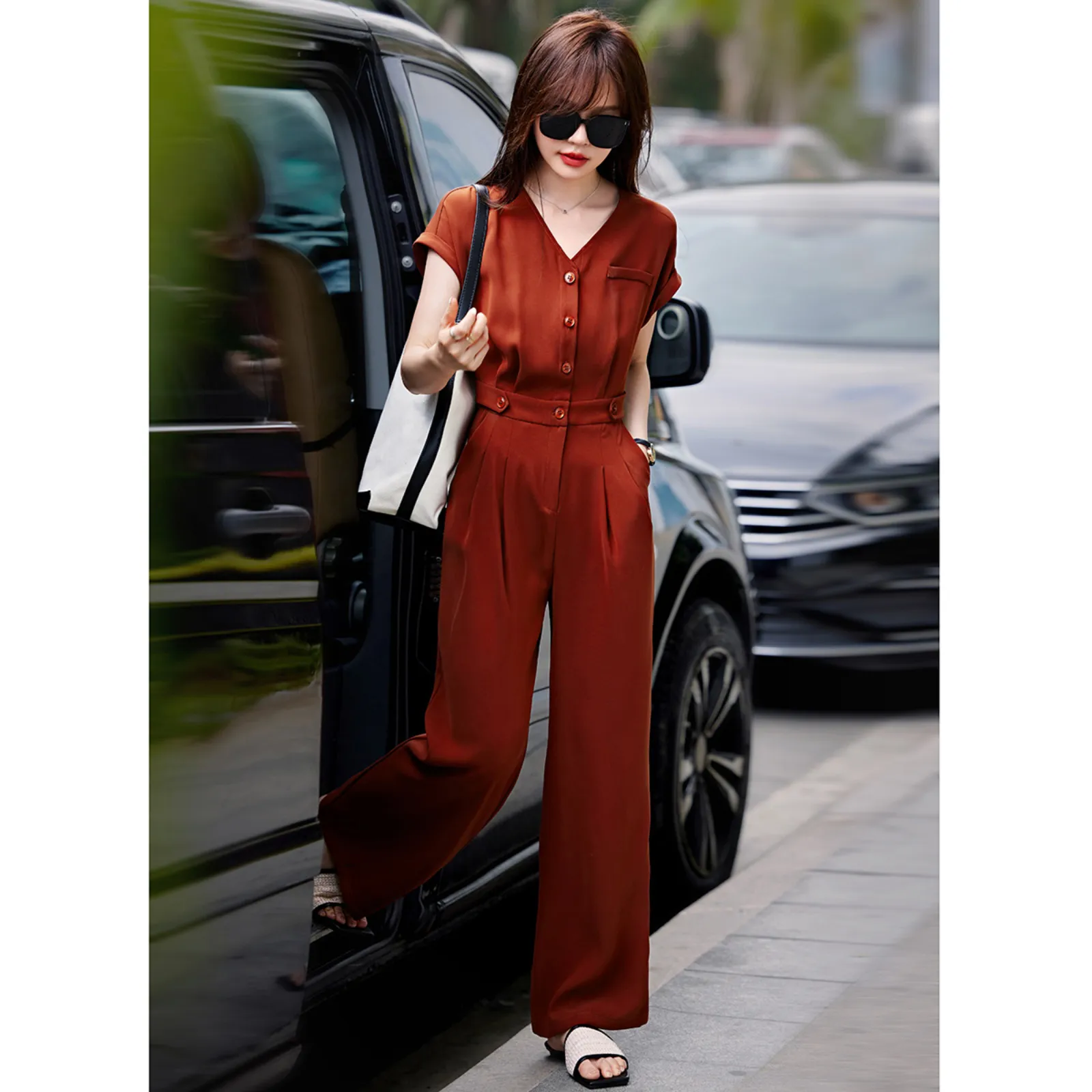 LUYOUYE Jumpsuits Women's Maroon