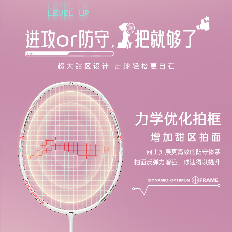Li Ning Thunder Super Light Mini Cannon X Lightweight Collection, Full Carbon, Badminton Racket, Strung