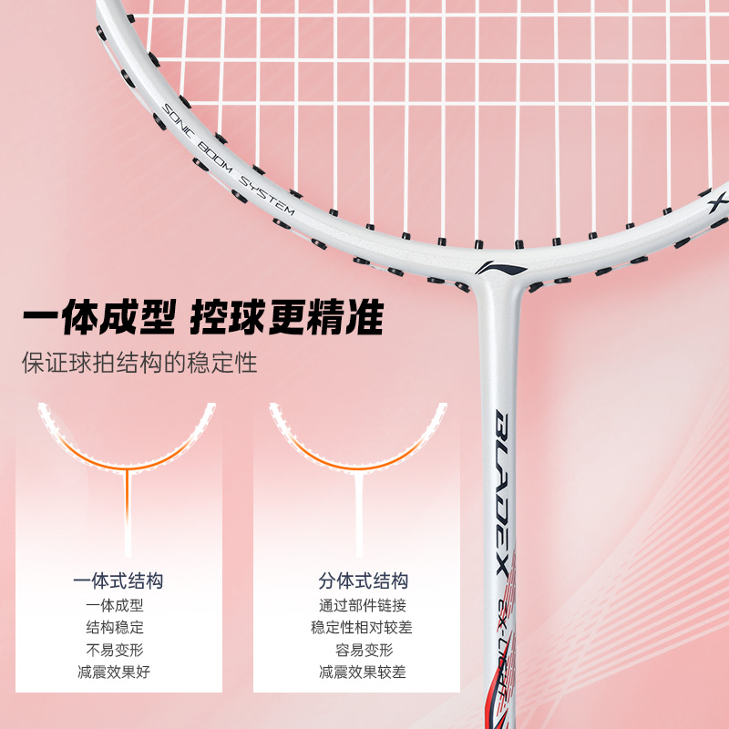Li Ning Thunder 9 Shadow EX LIGHT Carbon Aluminum Badminton Rackets Offensive Type Heavy Head, Stiff Shaft Entry level