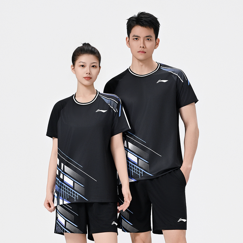Li Ning Badminton Collection Badminton Jersey Set Unisex Black