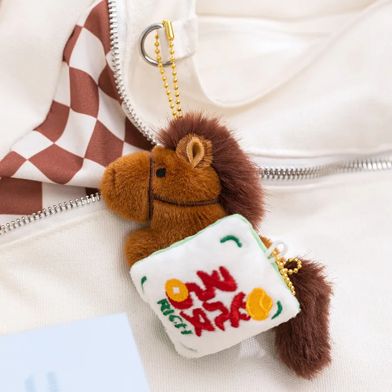 AIQINGCAOZHILIANWANJU Милый Пони Магнитный Украшение FLUFFY Талисман Кукла Брелок Плюшевый Подвеска 9 см Длина Тела