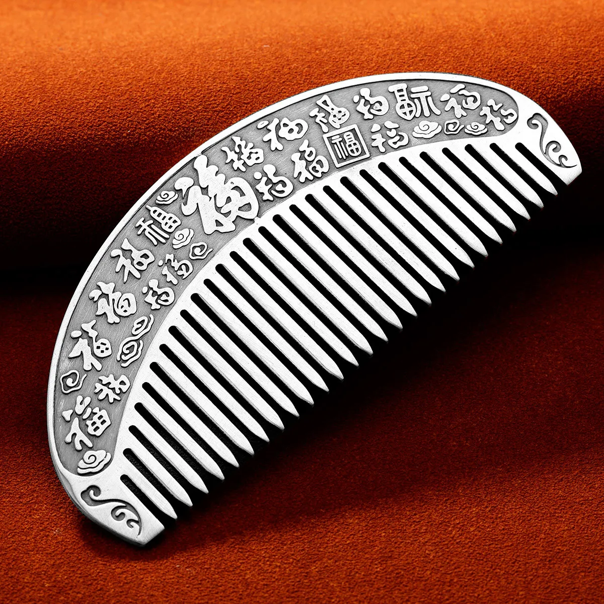 QINGFU 999 Fine Silver Hair Brush Women's