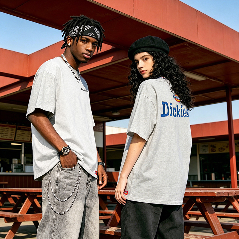 Женская футболка Dickies 320g Heavyweight Logo (зеленая) — фото 35
