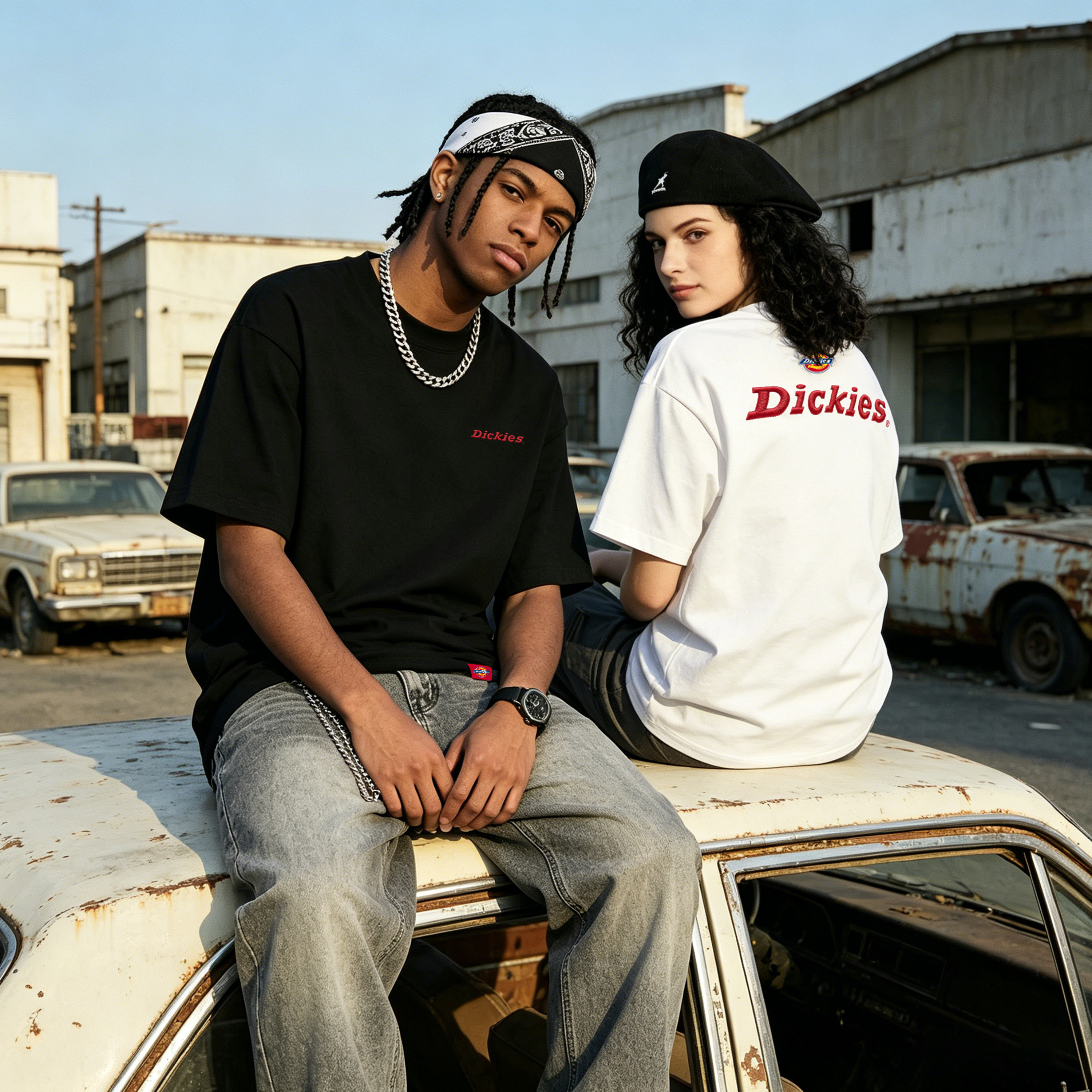 Женская футболка Dickies 320g Heavyweight Logo (зеленая) — фото 25