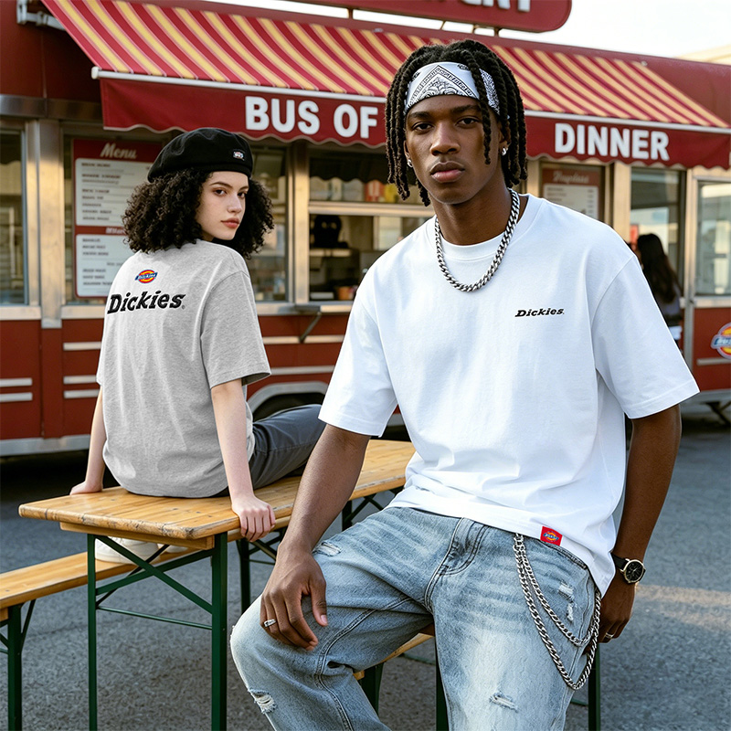 Женская футболка Dickies 320g Heavyweight Logo (зеленая) — фото 46