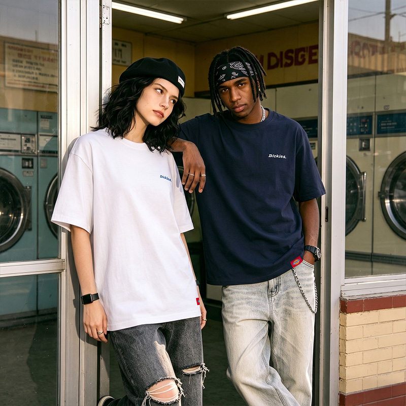 Женская футболка Dickies 320g Heavyweight Logo (зеленая) — фото 52