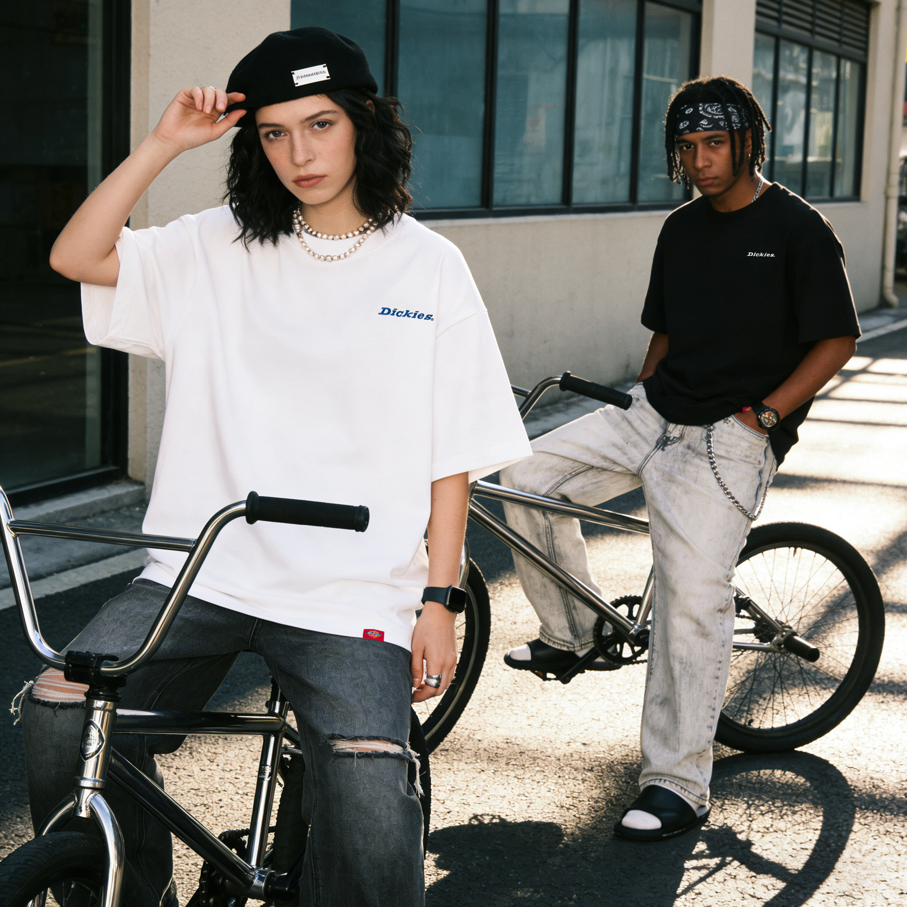 Женская футболка Dickies 320g Heavyweight Logo (зеленая) — фото 8